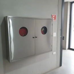 Caixa de Hidrante Inox Dupla Sobrepor - Construinox